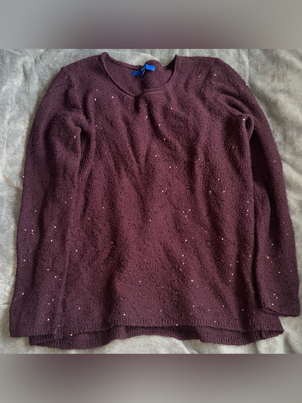 Women's Burgundy Sequin Knit Sweater